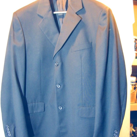 Milano Suits & Blazers Mens Milano Galleria Black Blazer 3 Button